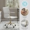 Martha Stewart Taytum Upholstered Office Chair in White/Polished Brass CH-142370-WH-GLD-MS - alternate 4